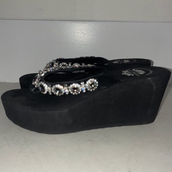 Yellow Box Bejeweled Chunky Flip Flops - Picture 4 of 4